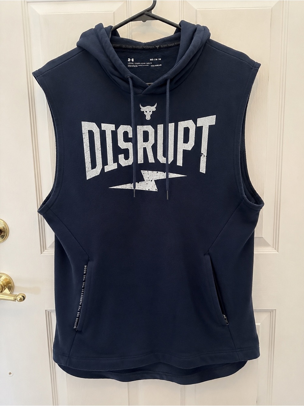 Under Armour Navy Blue 'DISRUPT' Sleeveless Hoodie